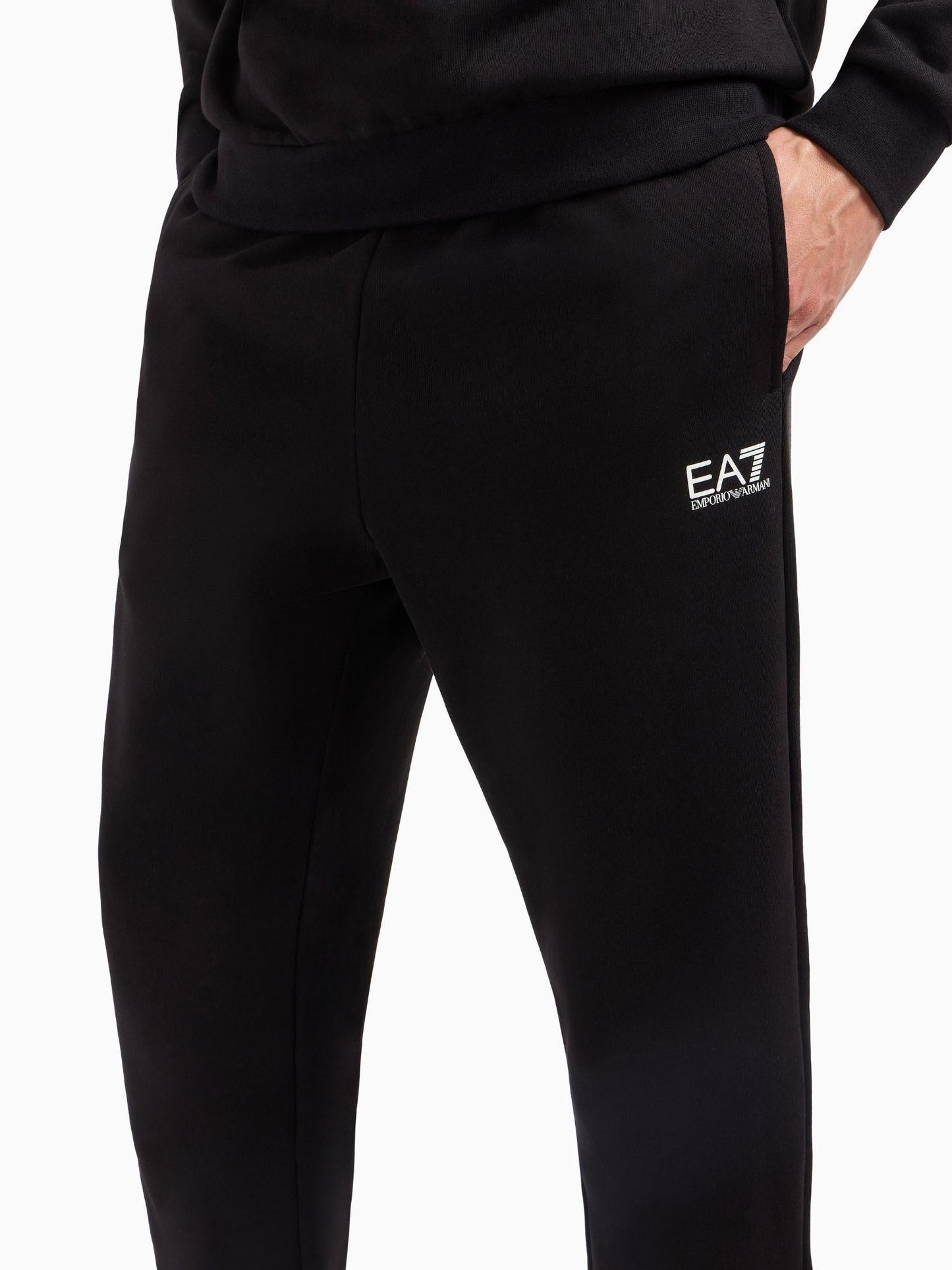EA7 Emporio Armani Tuta Uomo Core Identity In Misto Cotone Nero