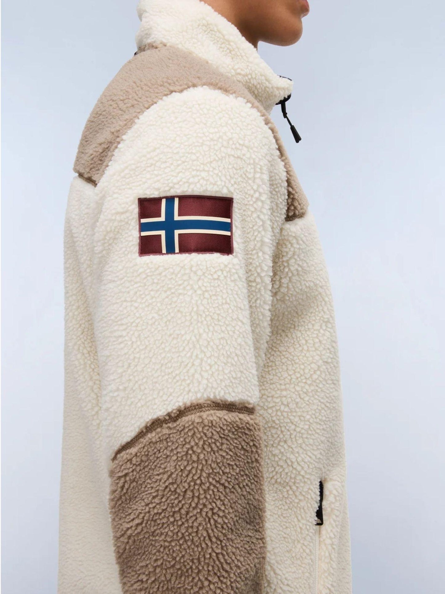 Napapijri Felpa Uomo Yupik In Pile Con Zip Multicolore