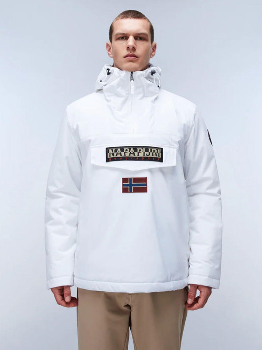 Napapijri Giacca Anorak Invernale Uomo Rainforest Grigio Chiaro