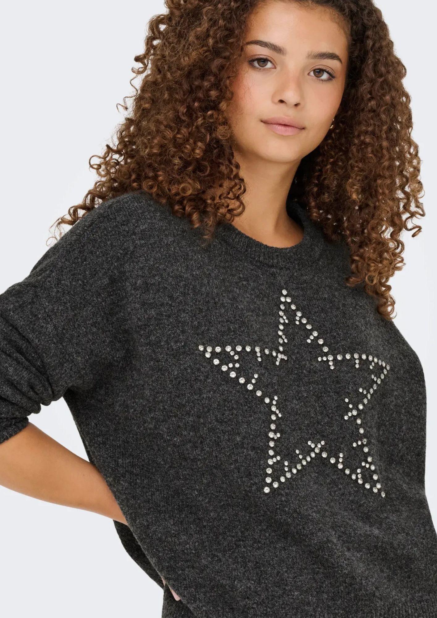 Pullover Donna Only Renata Grigio scuro