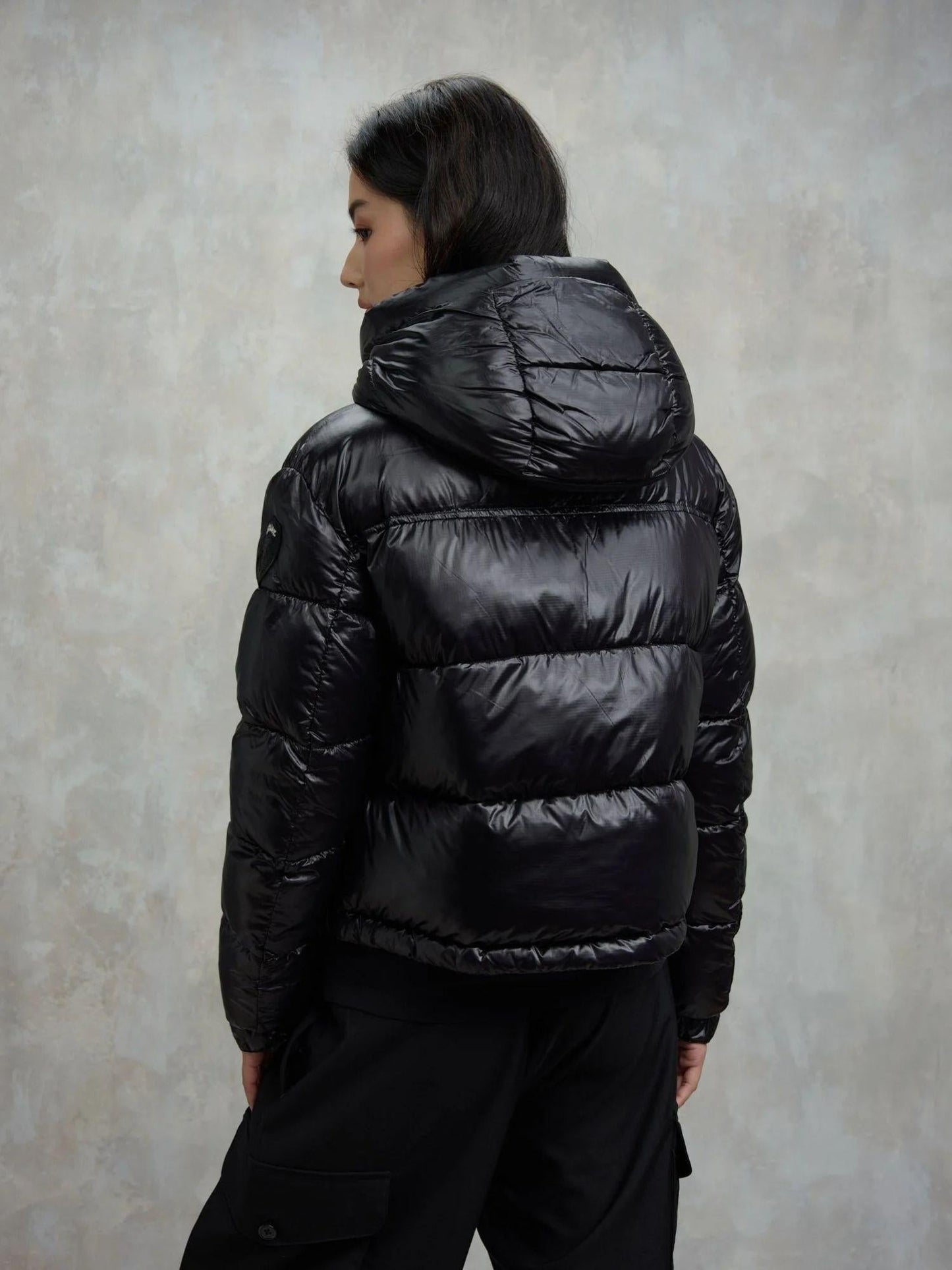 Blauer Giacca Invernale Donna Gloria Nera con Interno Beige