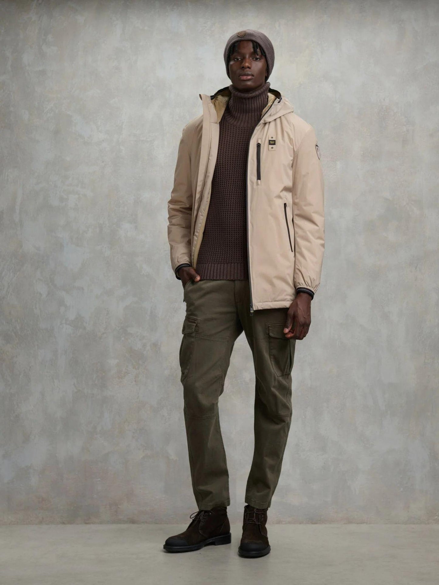 Blauer Trench Jarvis Uomo Beige