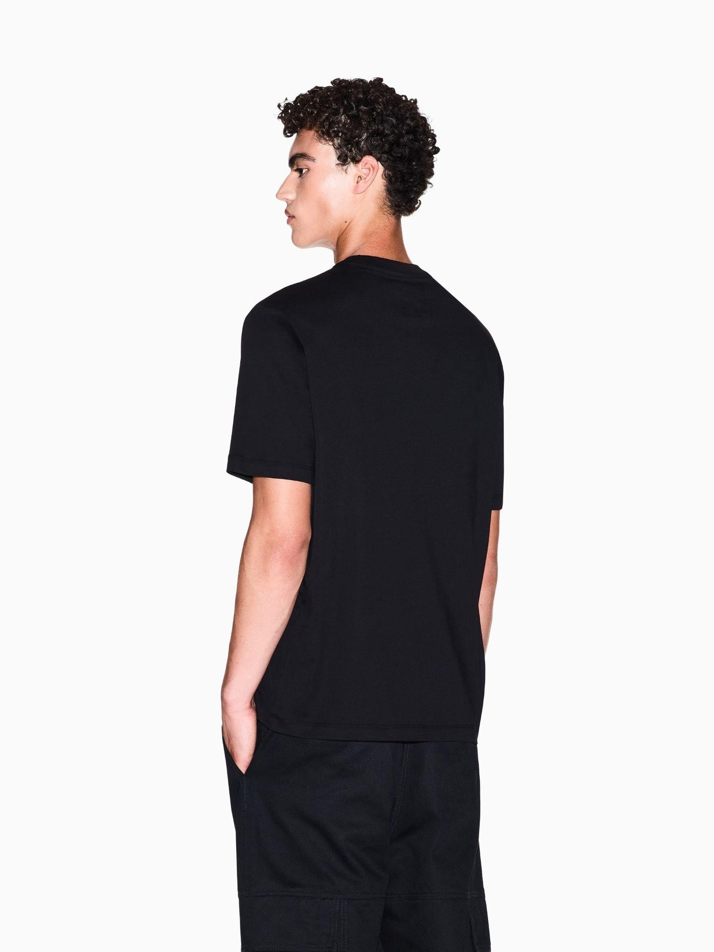 Armani Exchange T-Shirt con logo ricamato Uomo Nero