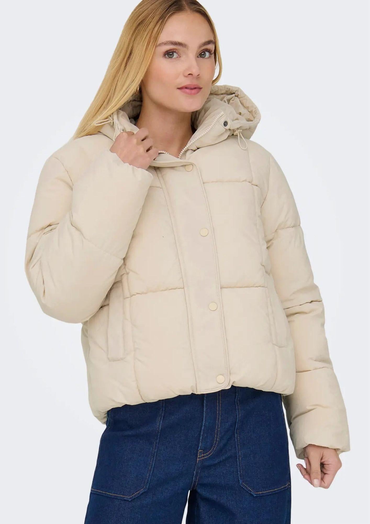 Jacqueline De Yong Giacca Invernale Donna Wonder Crema