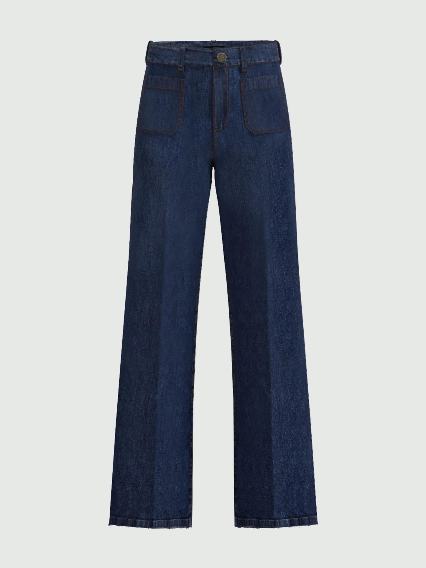 Emme Marella Jeans con tasche applicate Donna Palma Blu