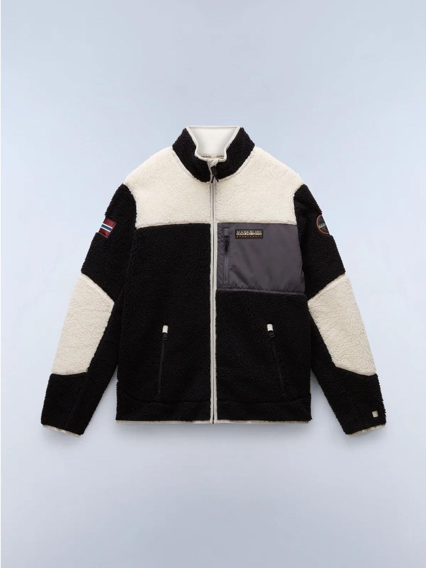 Napapijri Felpa Uomo Yupik In Pile Con Zip Multicolore