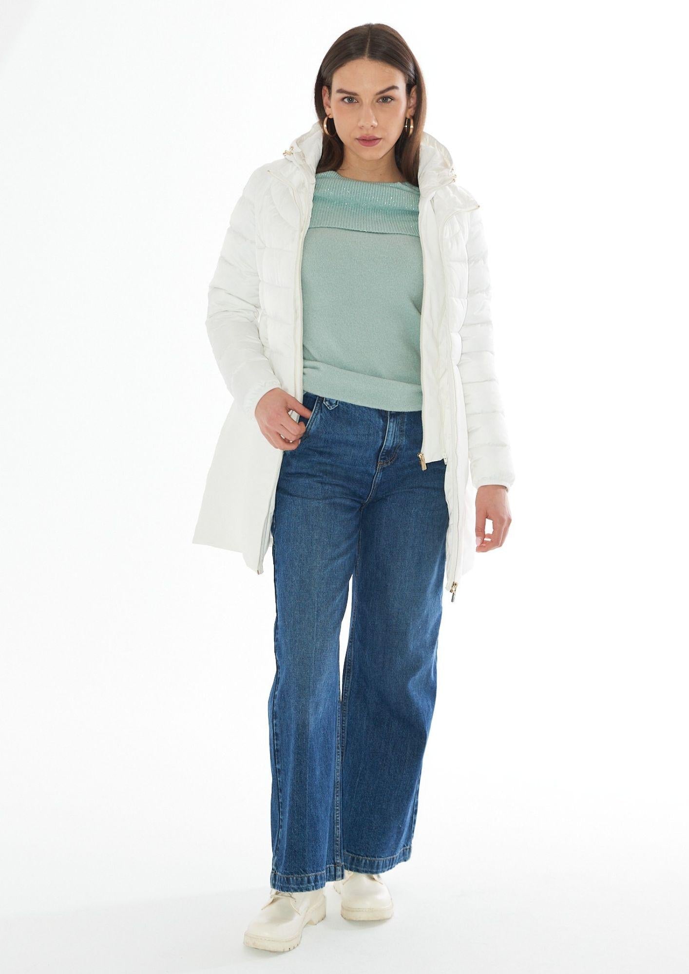 Yes Zee Cappotto Invernale Donna Avorio