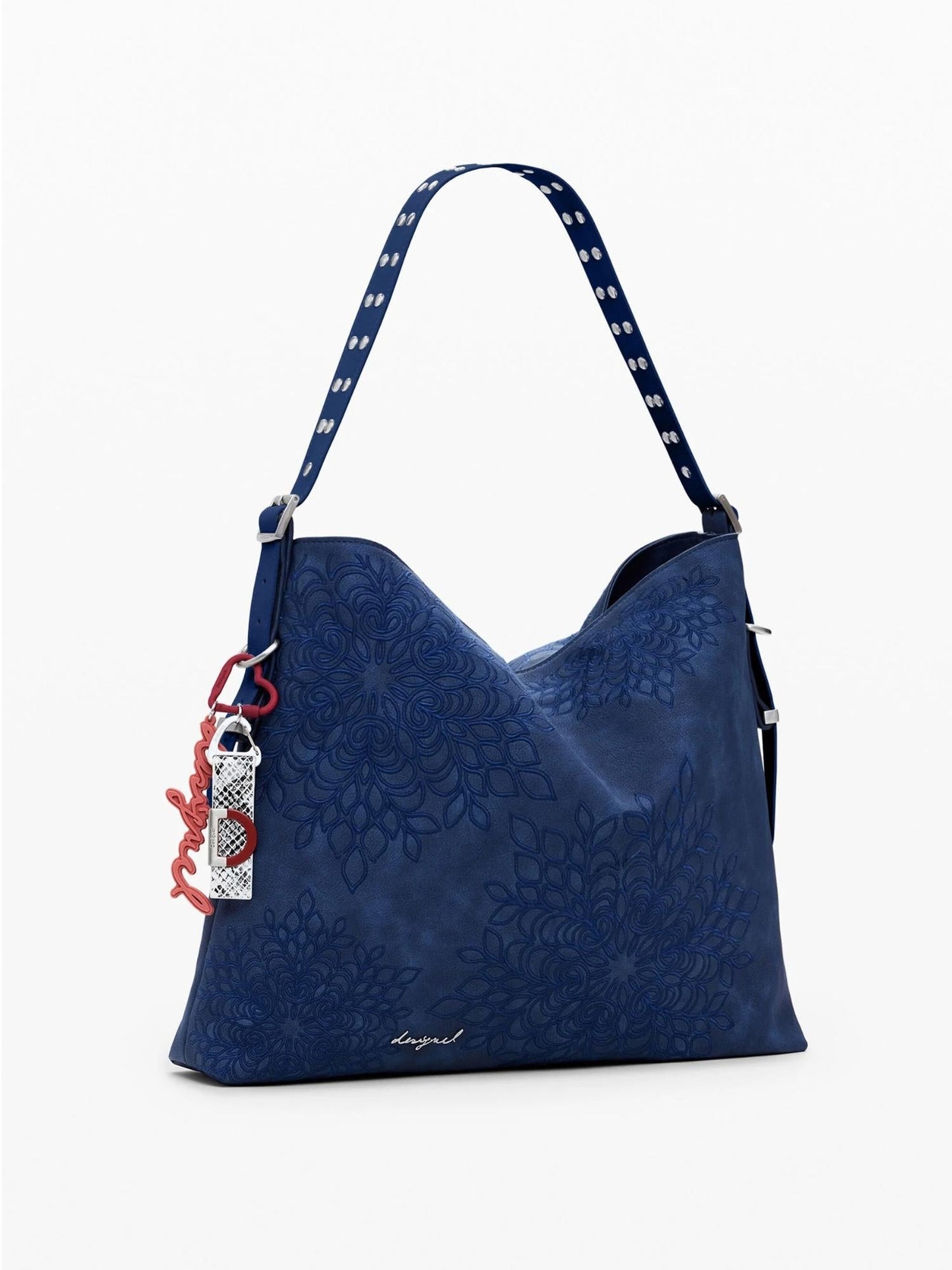 Desigual Borsa a spalla media con rilievo mandala Donna Blu