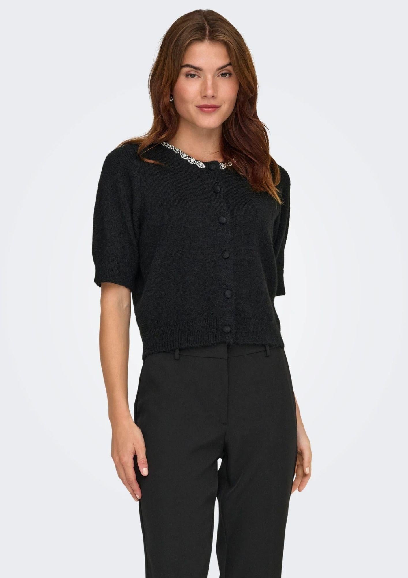 Jacqueline De Yong Cardigan Donna Alva Nero