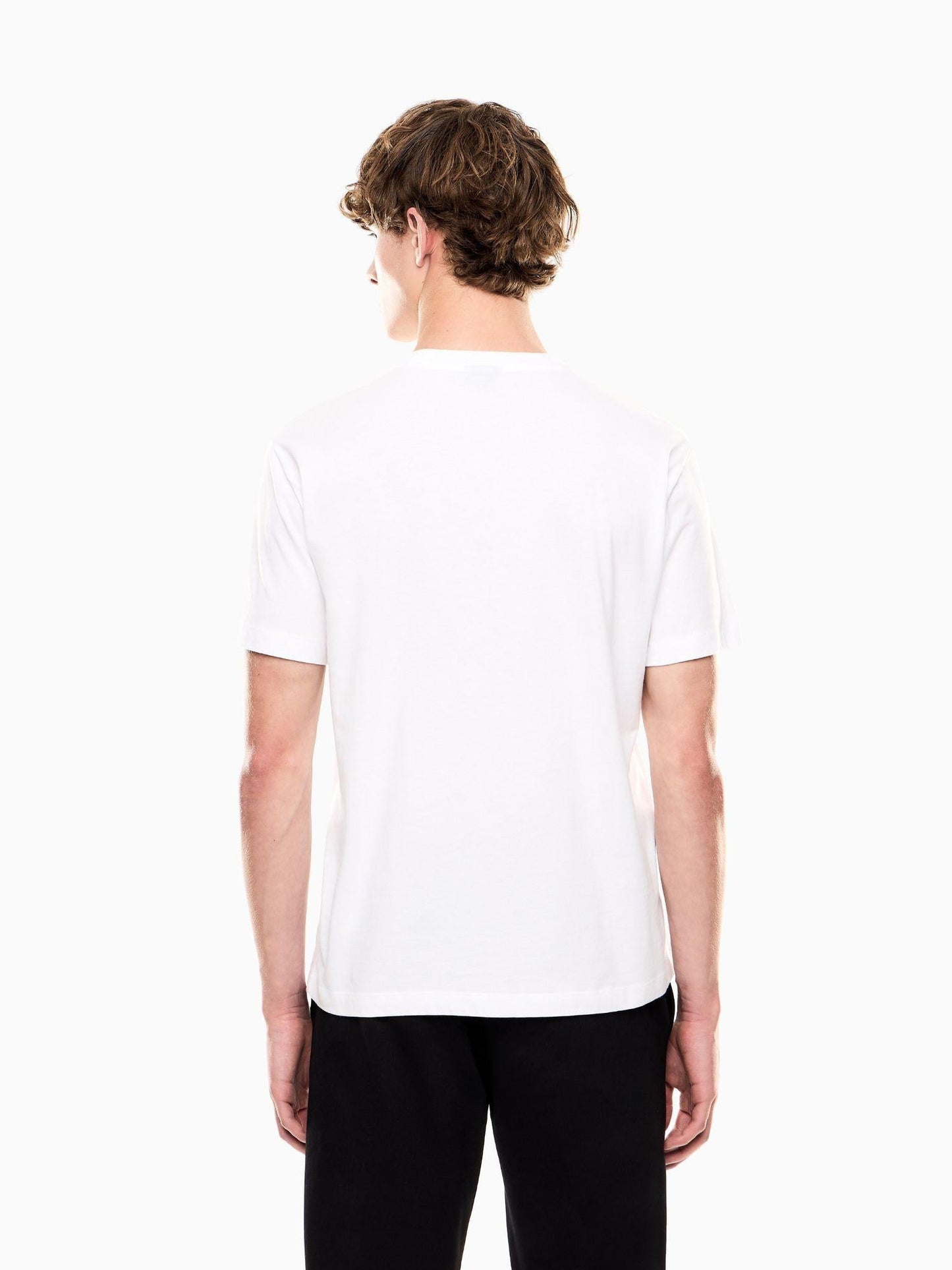 EA7 Emporio Armani T-shirt Uomo Logo Series In Cotone Con Maxi Logo Bianco
