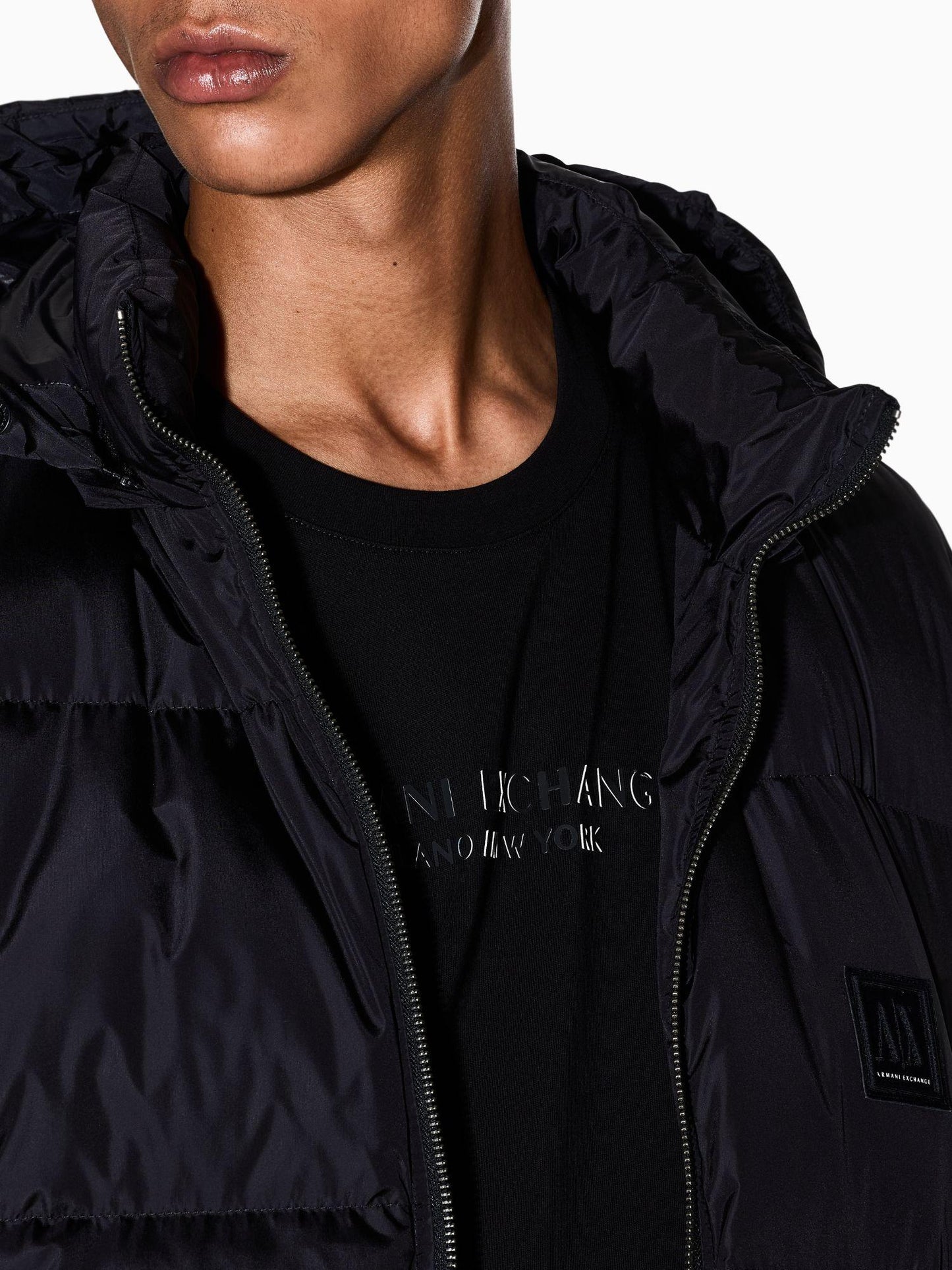 Armani Exchange Piumino Uomo con Cappuccio Nero