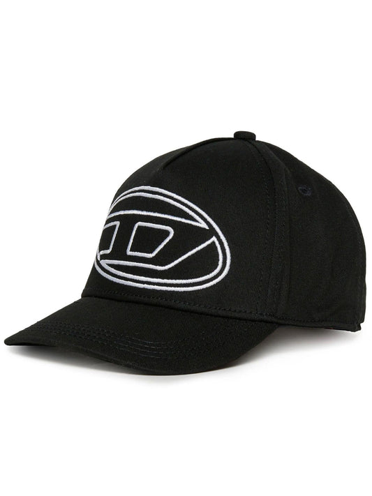 Diesel cappello con visiera Frendil logo ricamato nero