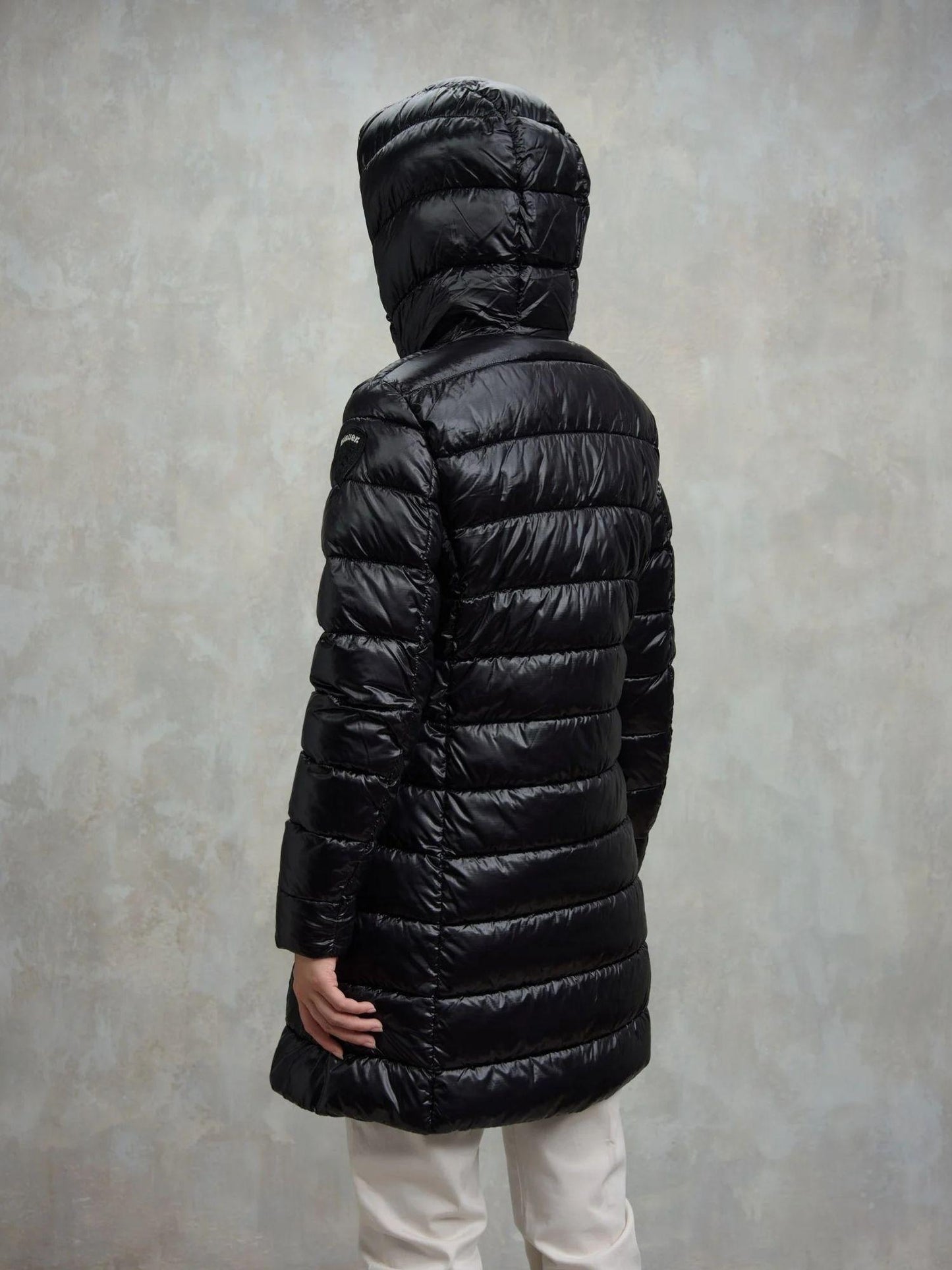 Blauer Cappotto invernale Adelaide Donna Nero interno beige