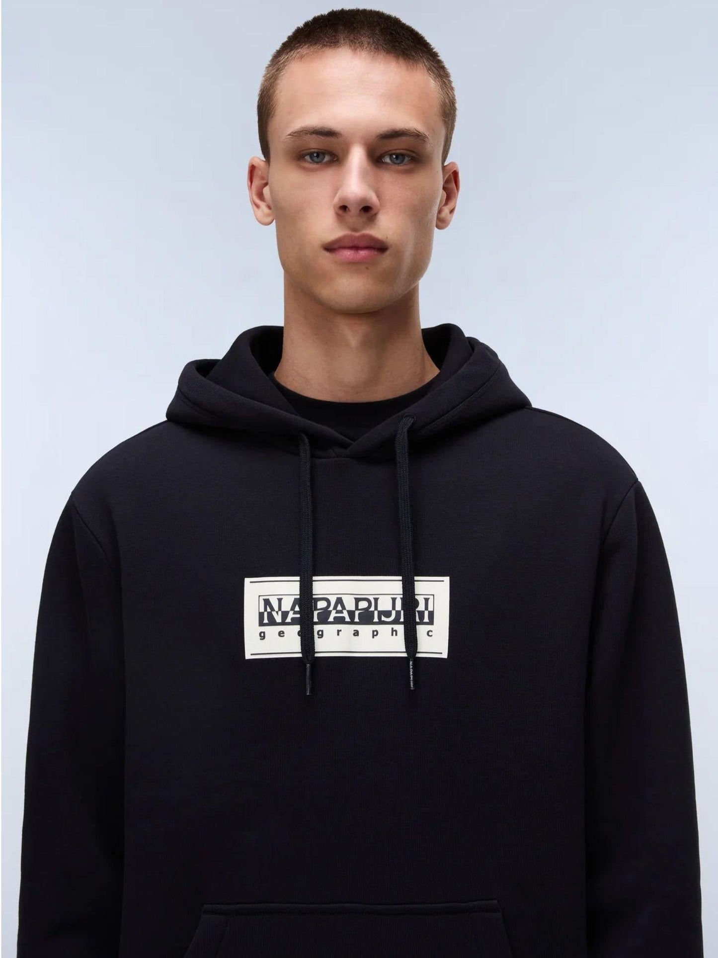 Napapijri Felpa Uomo Con Cappuccio Box Logo Nero