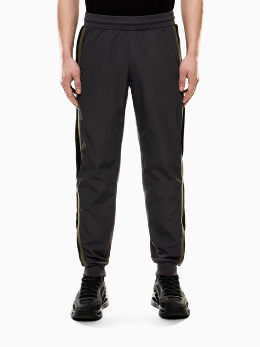 EA7 Emporio Armani Pantaloni Jogger Uomo Athletic Colour Block In Nylon E Misto Viscosa Asfalto