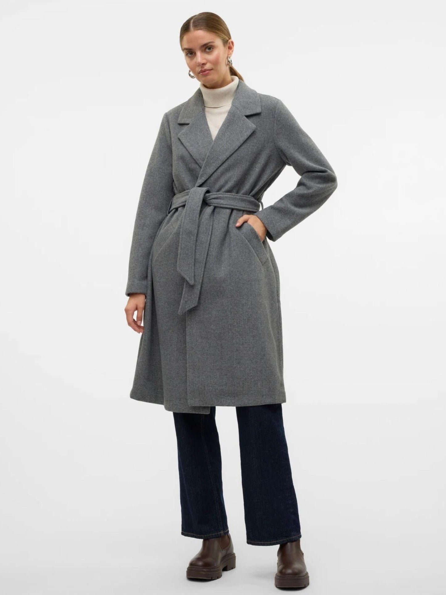 Vero Moda Cappotto Donna Fortuneaya Grigio Medio