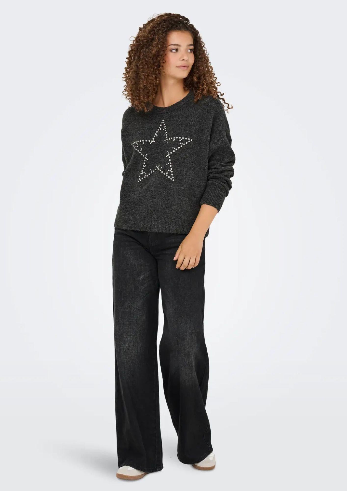 Pullover Donna Only Renata Grigio scuro