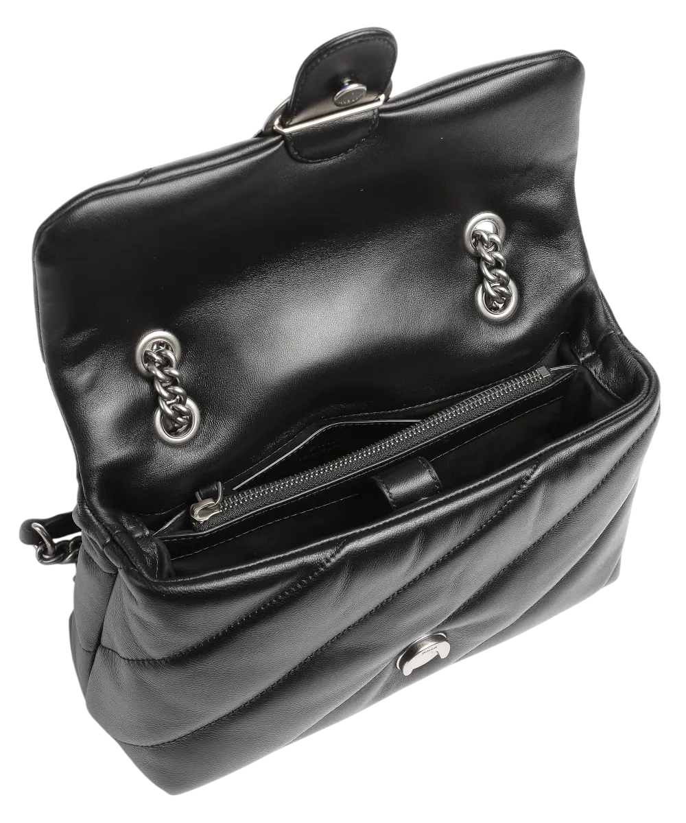 Pinko borsa Love Bag Puff Classic in pelle trapuntata nero argento