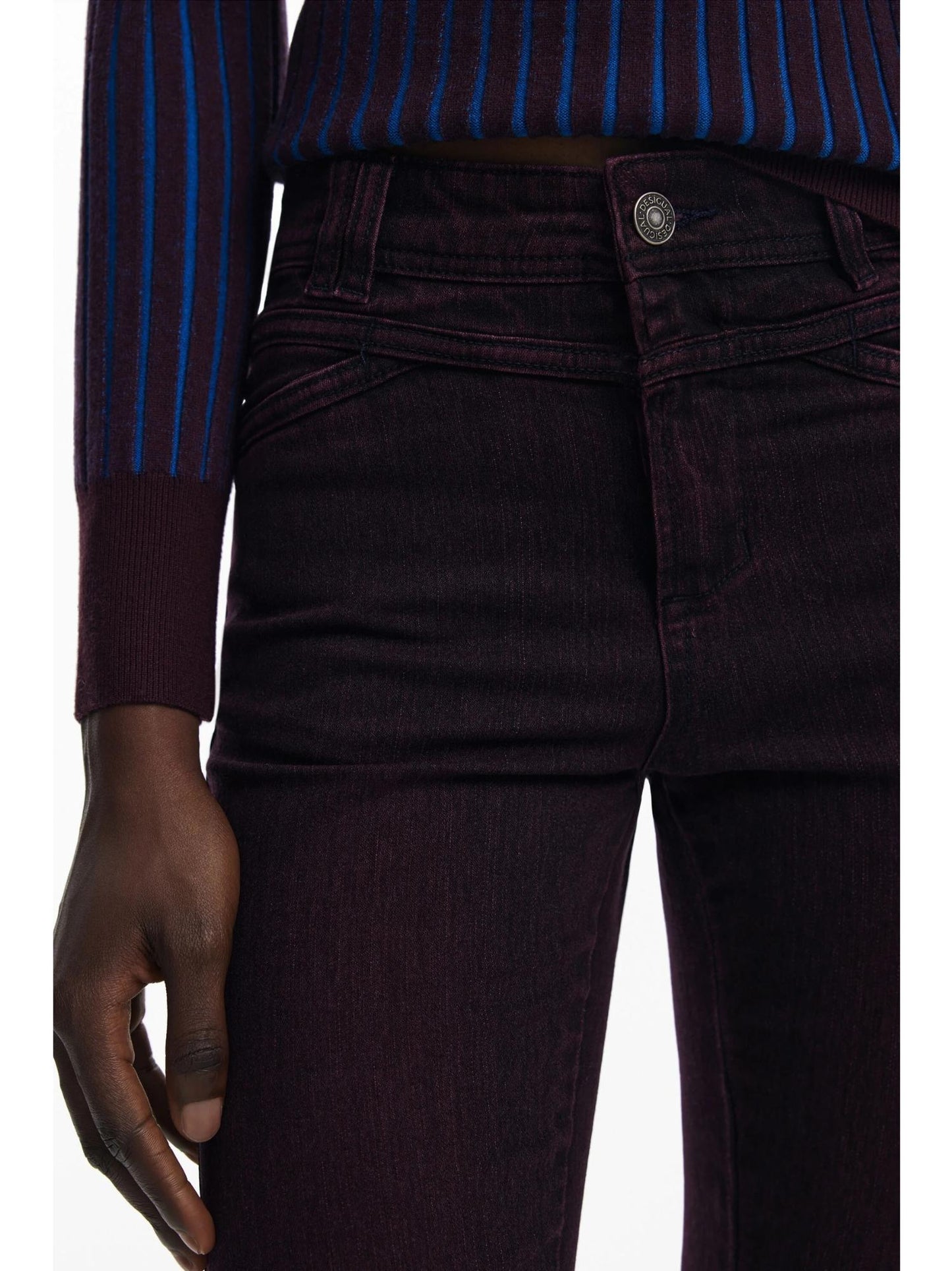 Desigual Jeans a zampa bordeaux Donna