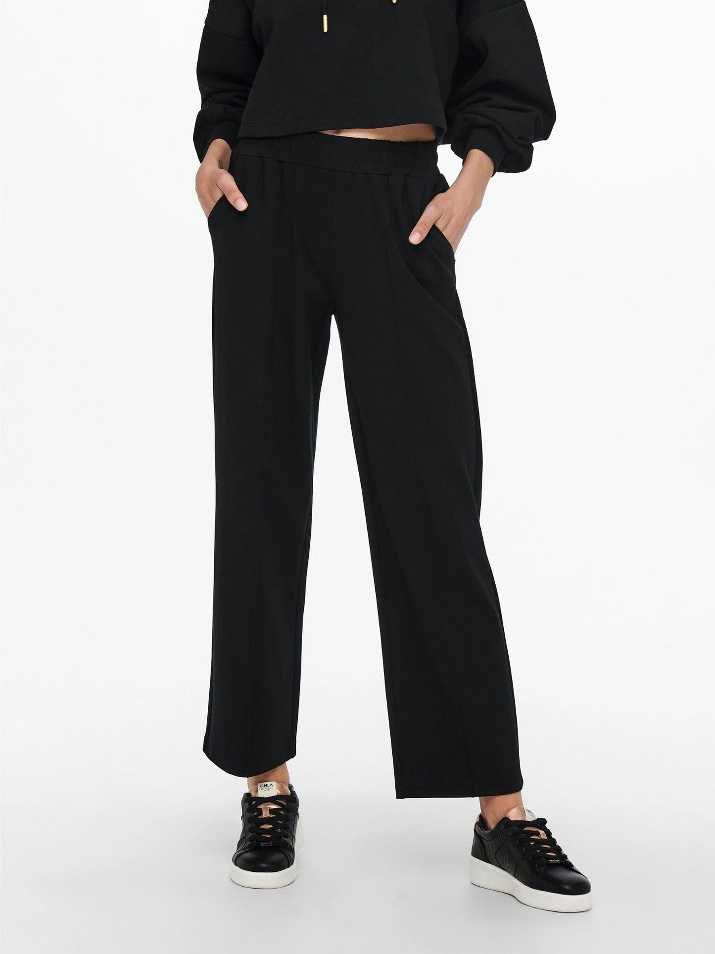 Only ONLPOPTRASH-SUKI Loose Fit Pantaloni a gamba larga Donna Nero