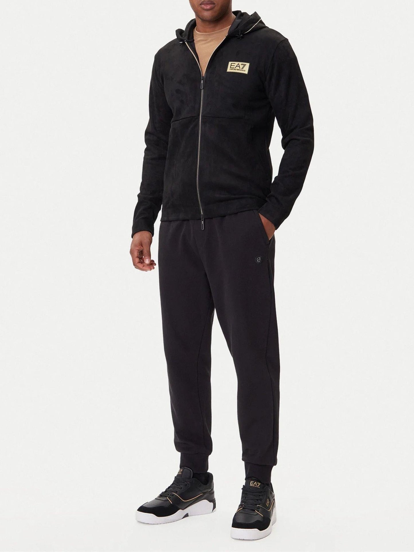 EA7 Emporio Armani Felpa Uomo con cappuccio full zip Nero