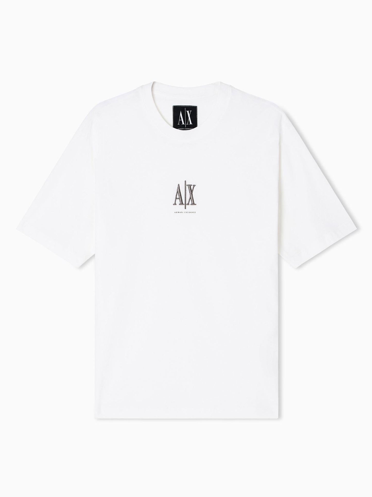 Armani Exchange T-Shirt con logo ricamato Uomo Bianco