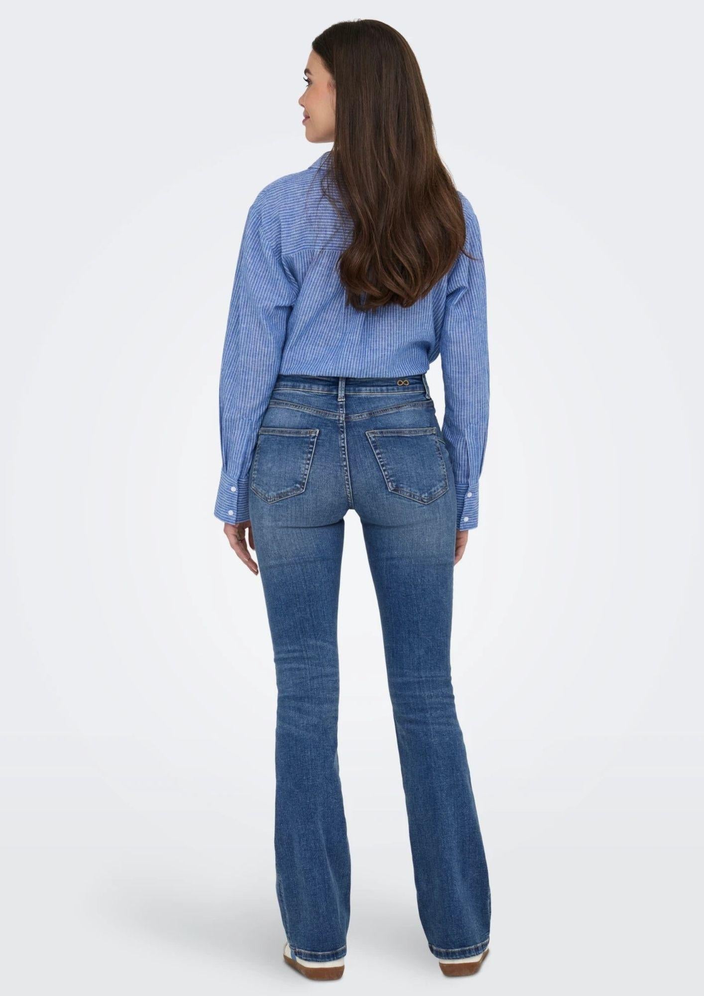 Jacqueline De Yong Jeans Donna Fina Denim Blu Medio