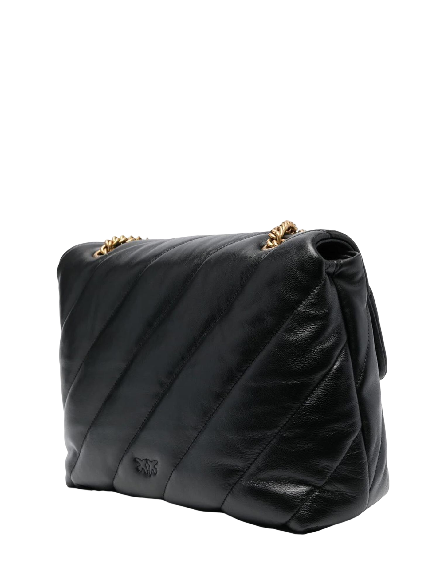 Pinko borsa Love Big Puff Maxi Quilt in pelle trapuntata nero oro