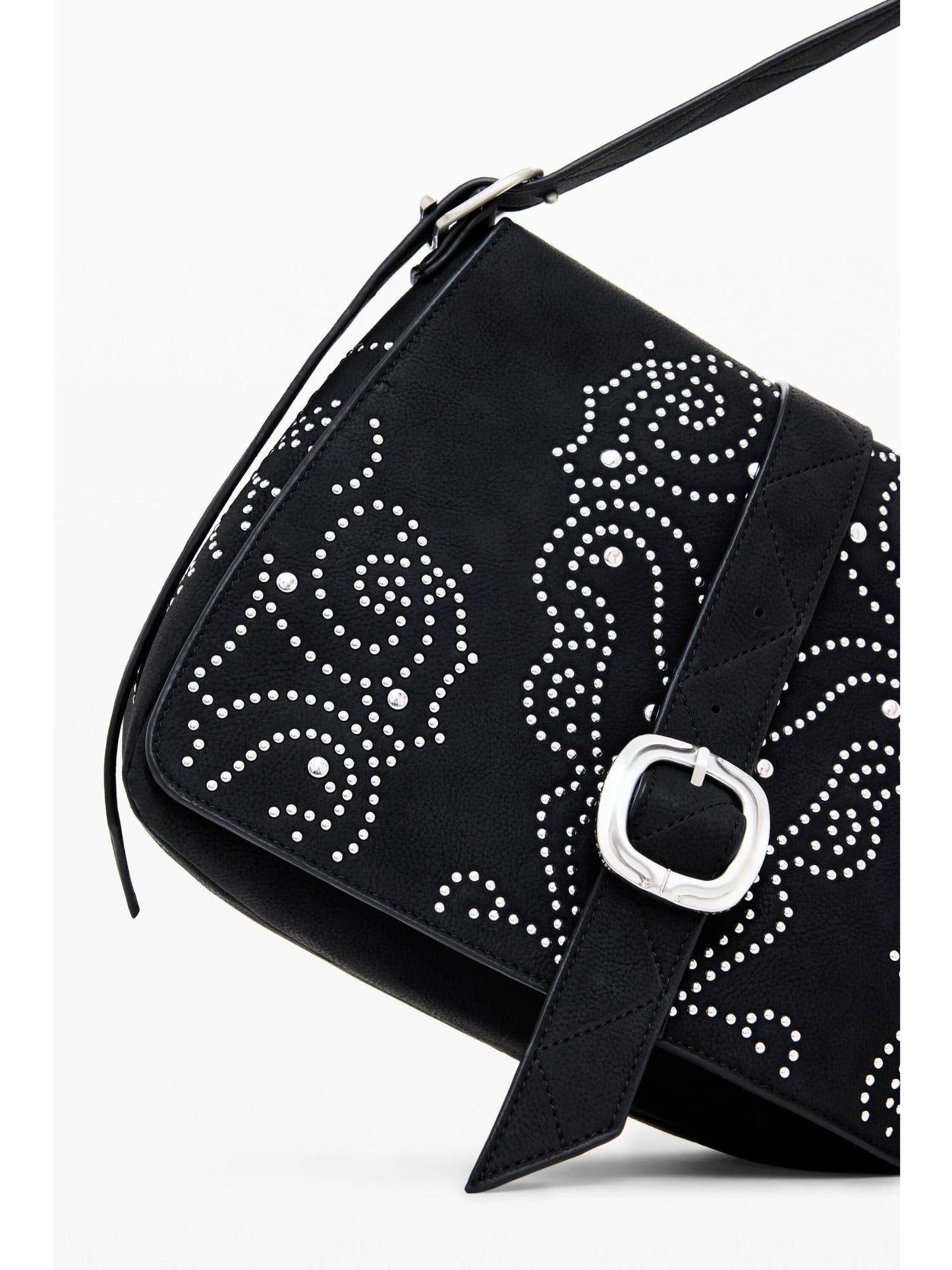 Desigual Borsa a tracolla effetto pelle con borchie piccola Donna Nero