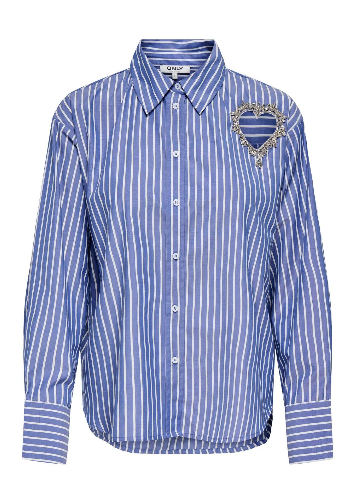 Only Camicia Donna Kaylen Bianca e azzurra