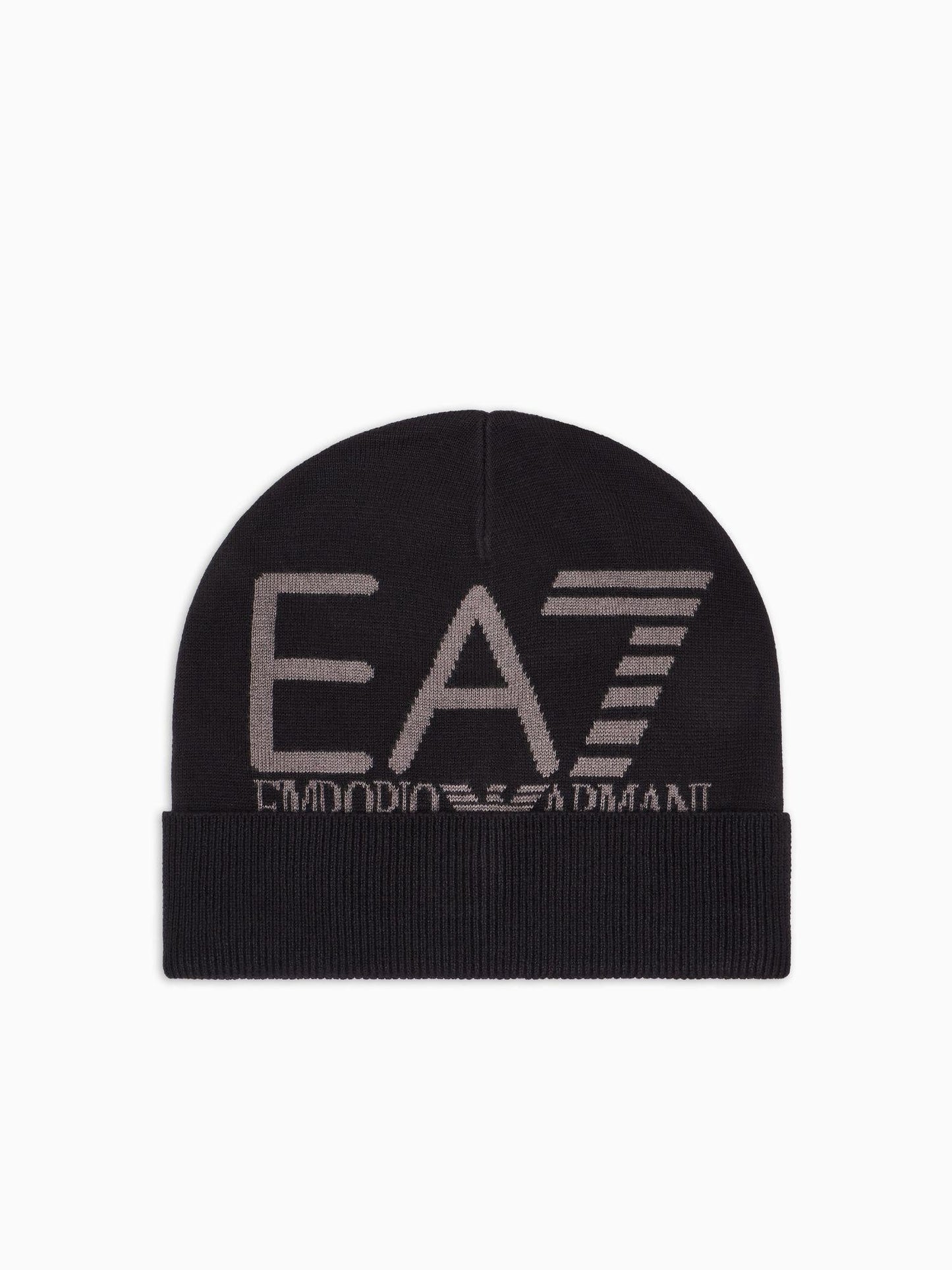 EA7 Emporio Armani Beanie Unisex Visibility Con Maxi Logo EA7 Nero