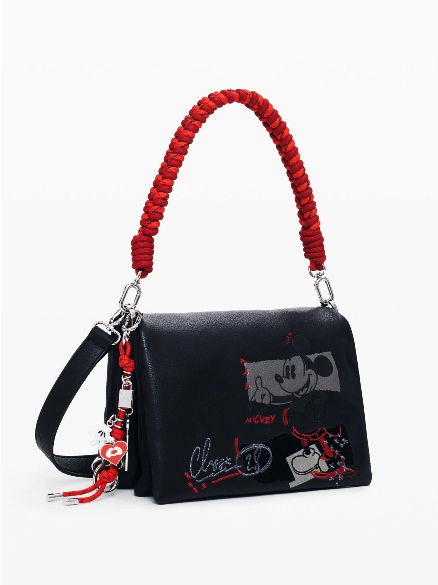 Desigual Borsa a tracolla effetto pelle Mickey media Donna Nero