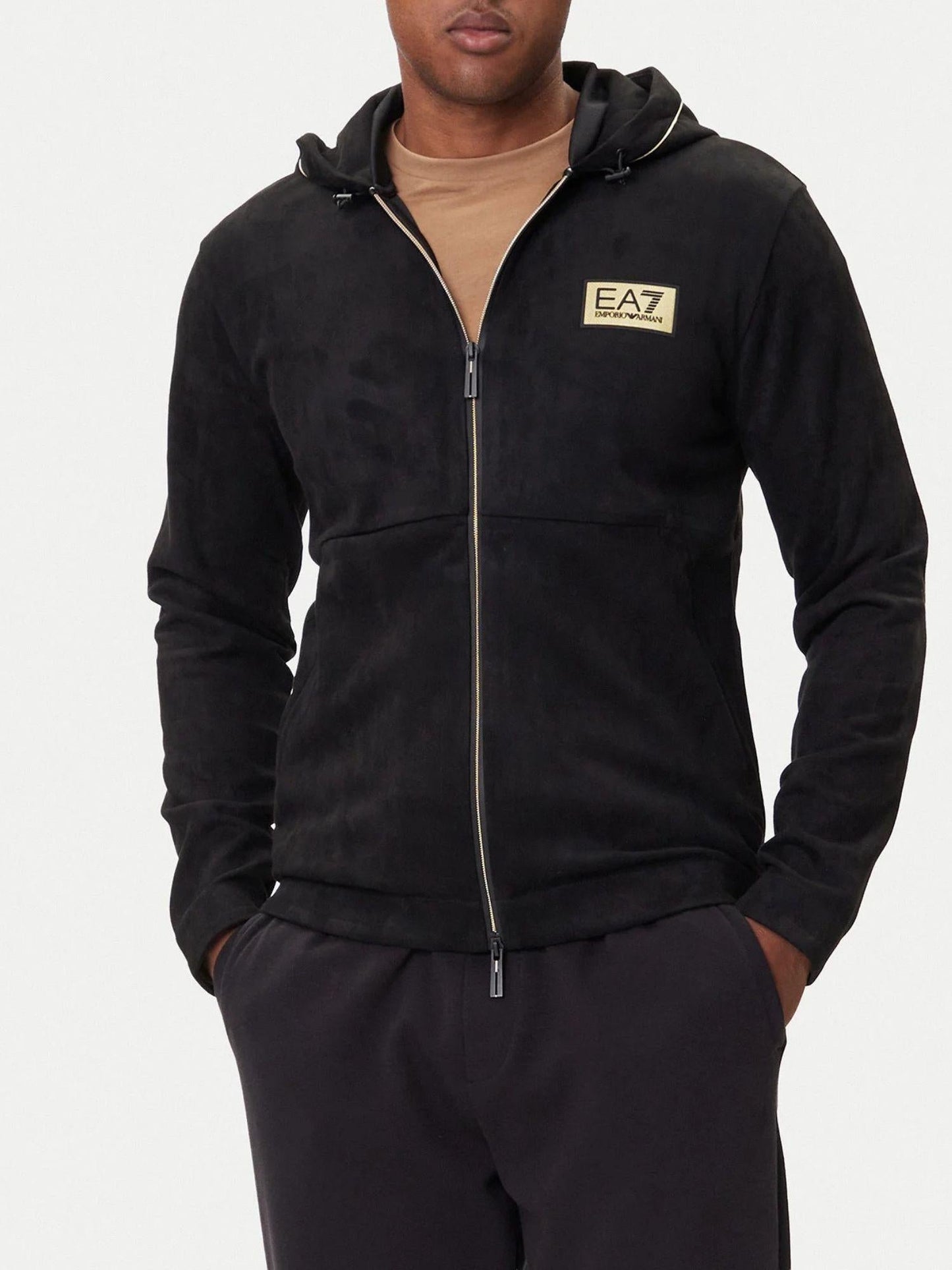 EA7 Emporio Armani Felpa Uomo con cappuccio full zip Nero