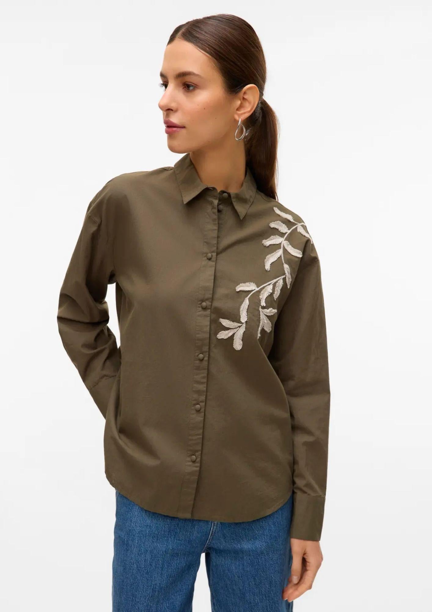 Vero Moda Camicia Donna Fern Grape Leaf Birch