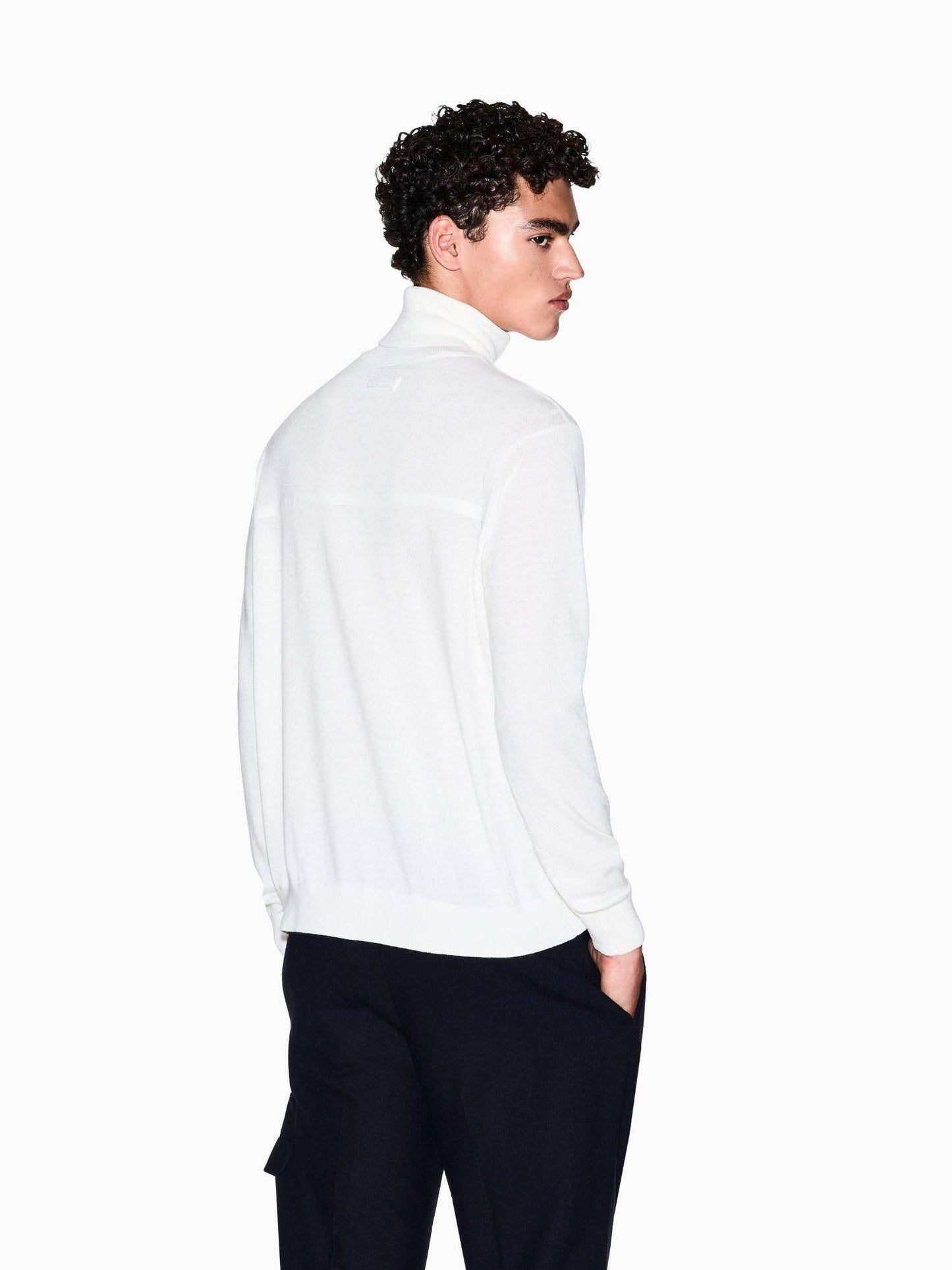 Armani Exchange Maglione dolcevita in misto lana Uomo Bianco