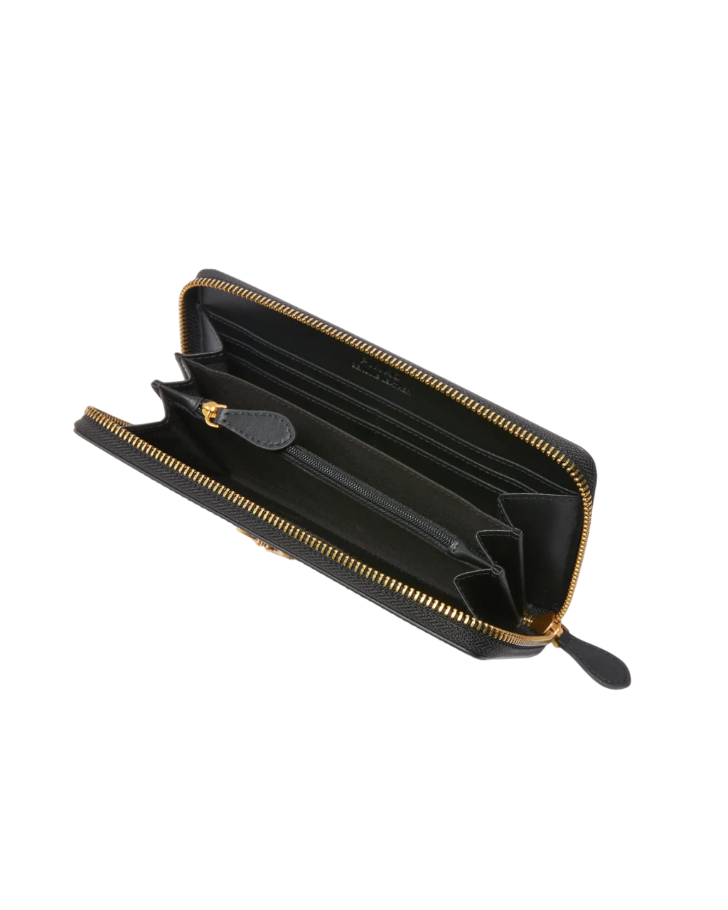 Pinko portafogli Ryder con zip in pelle liscia nero oro