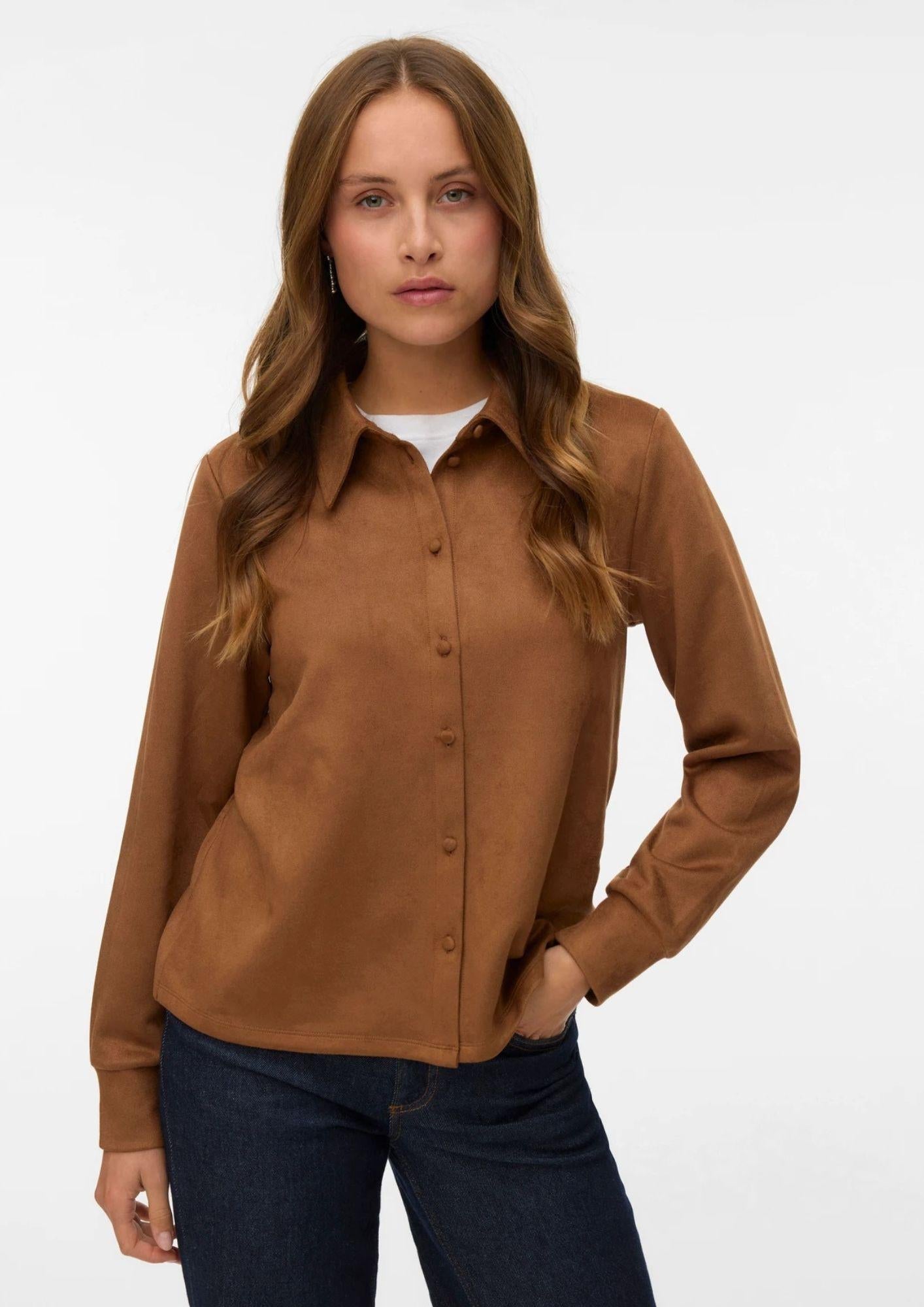 Vero Moda Camicia Donna Bella Marrone