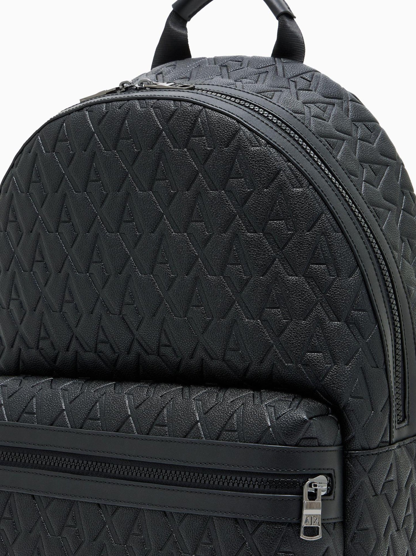 Armani Exchange Zaino con logo allover in tessuto riciclato ASV Nero