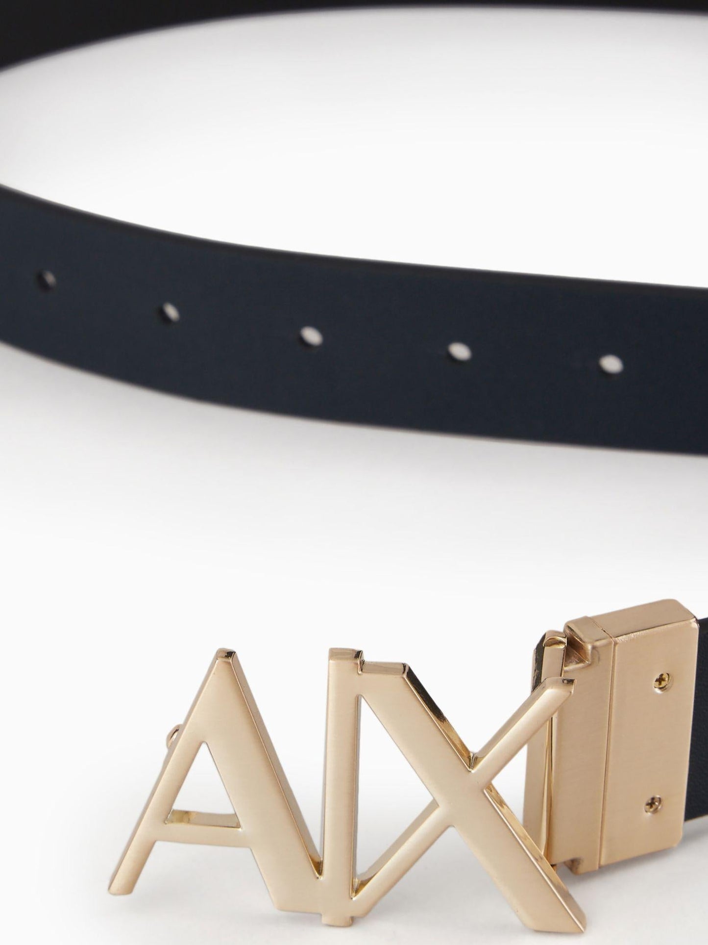 Armani Exchange Cintura Uomo In Pelle Double Face Nero Blu Navy