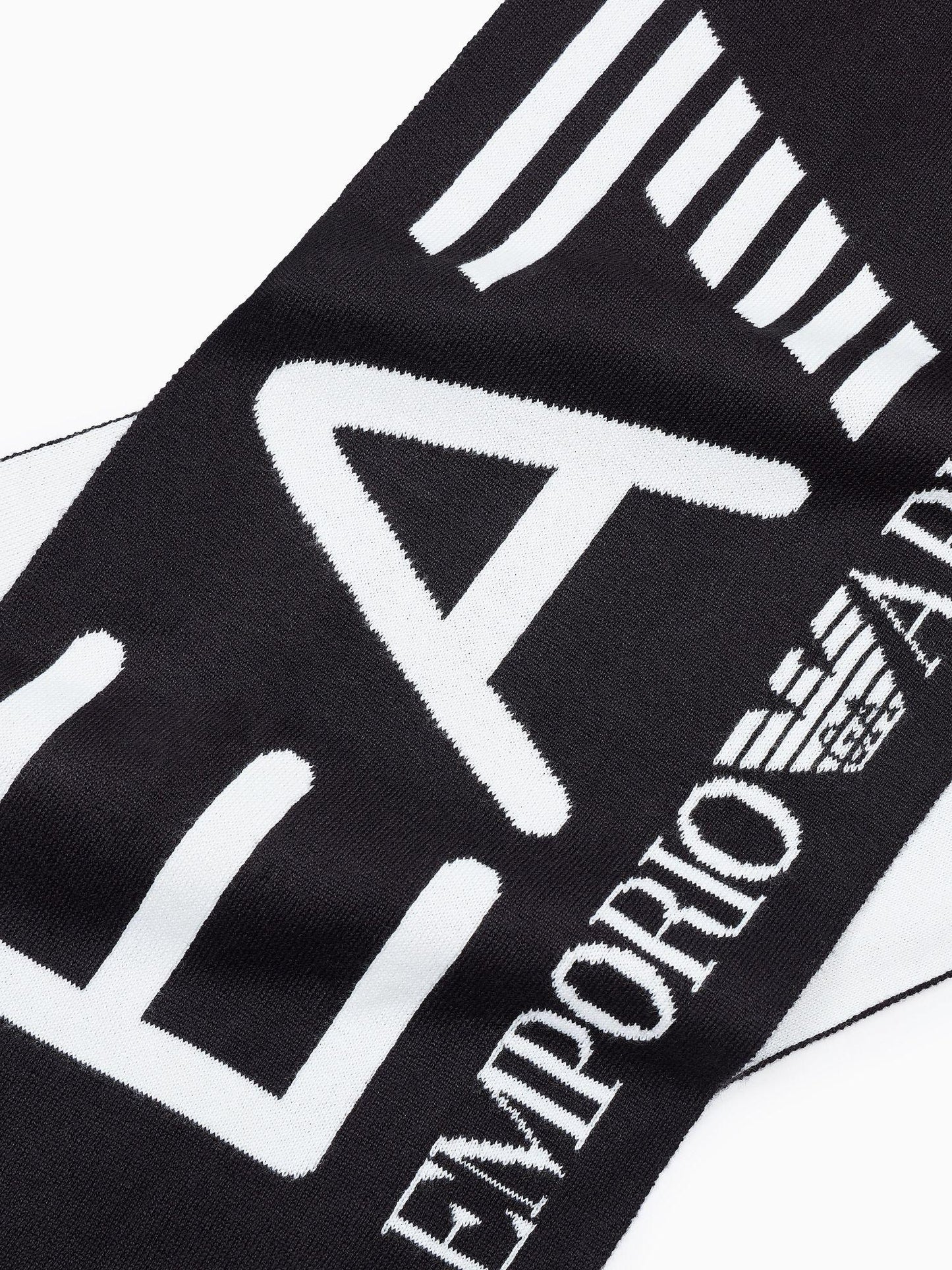 EA7 Emporio Armani Sciarpa Unisex Visibility Con Maxi Logo EA7 Nero