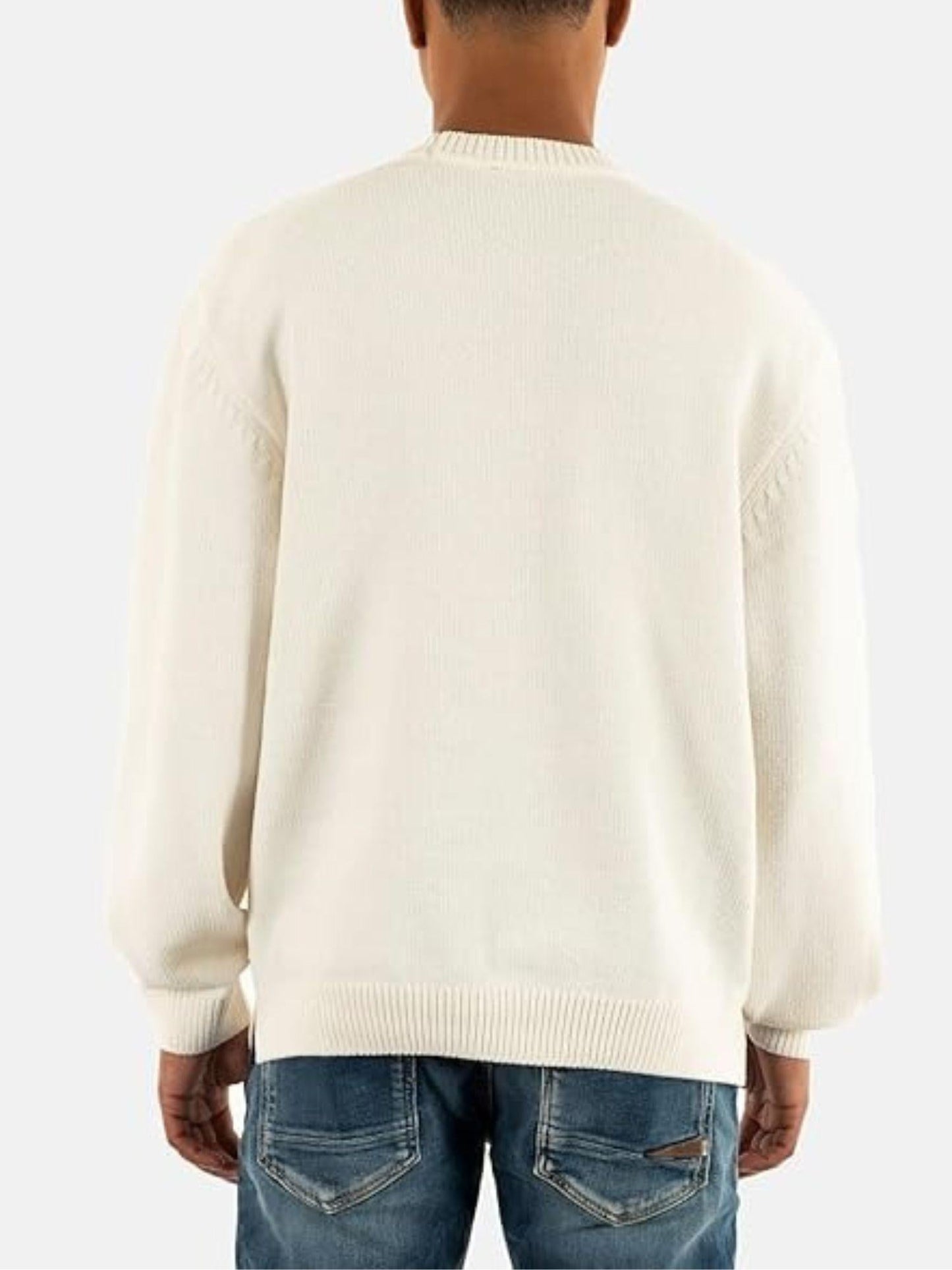 Armani Exchange Maglione Uomo Bianco Lavorazione Intrecciata