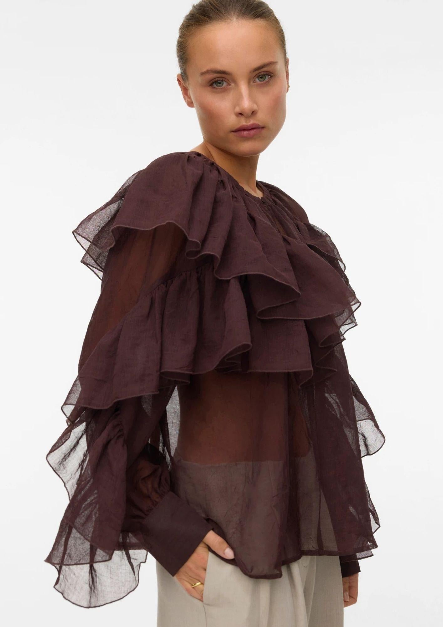 Vero Moda Camicia Donna Sabrina Marrone Cioccolato