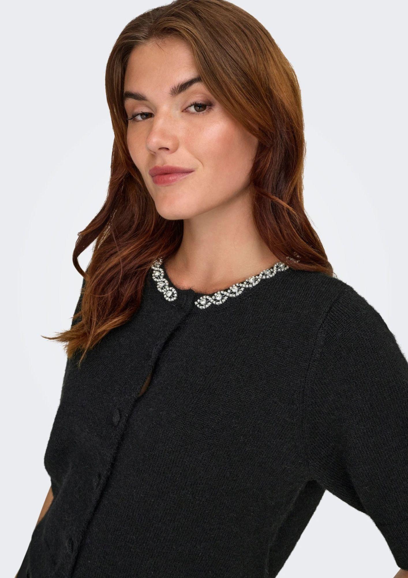 Jacqueline De Yong Cardigan Donna Alva Nero