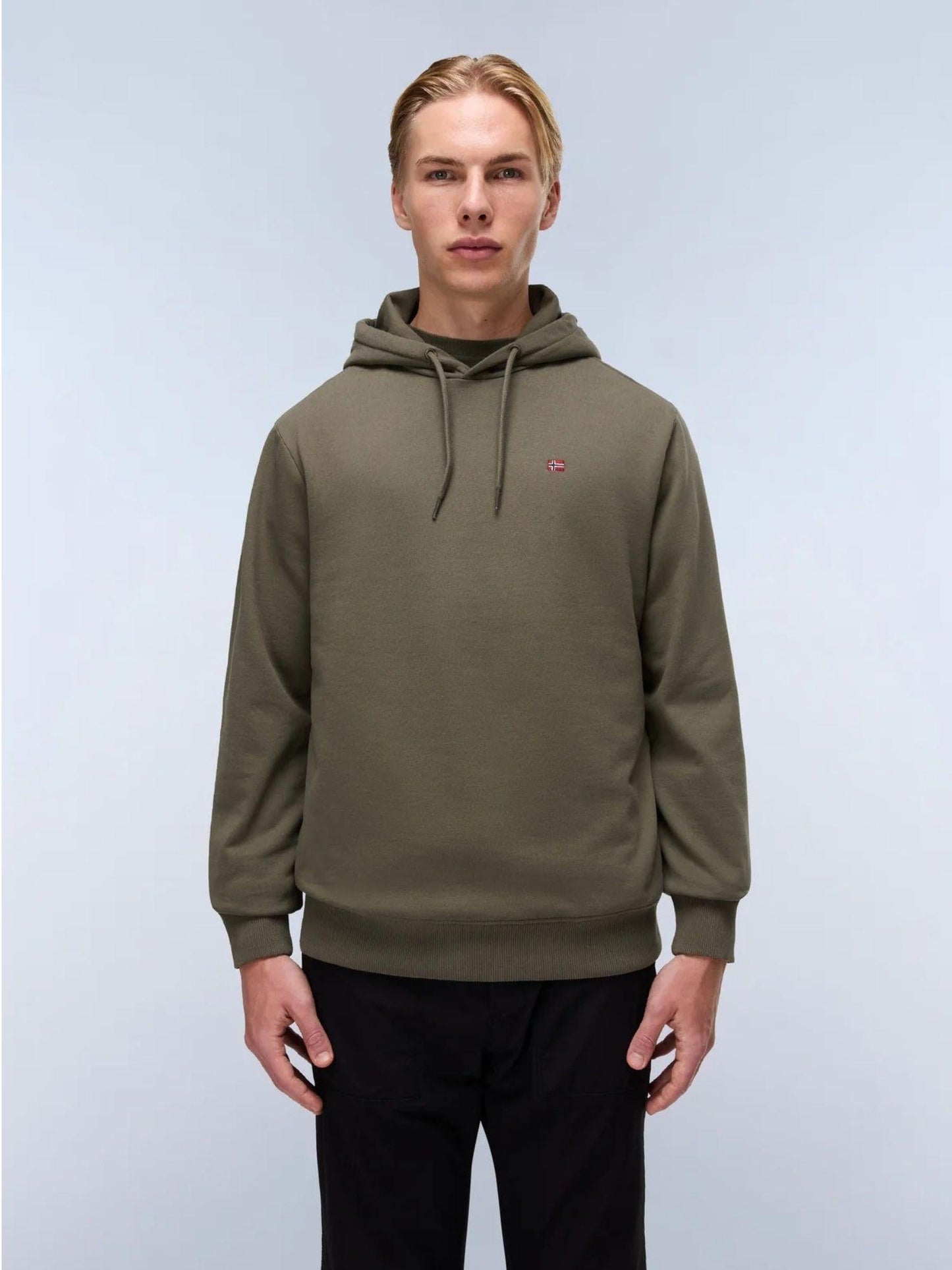 Napapijri Felpa Uomo Balis Con Cappuccio Verde Tè