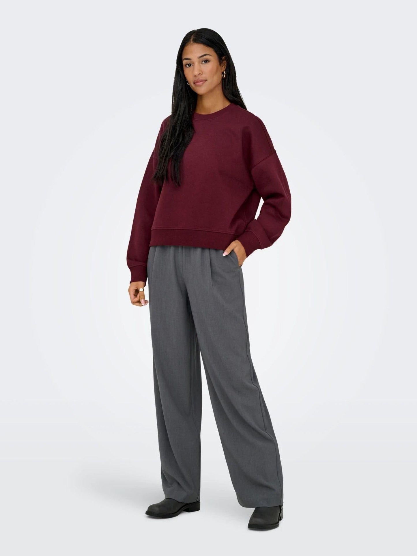 Only ONLBEST Felpa girocollo Donna Rosso Tawny Port