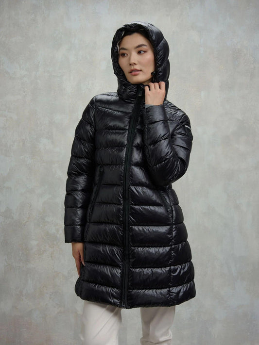 Blauer Cappotto invernale Adelaide Donna Nero interno beige