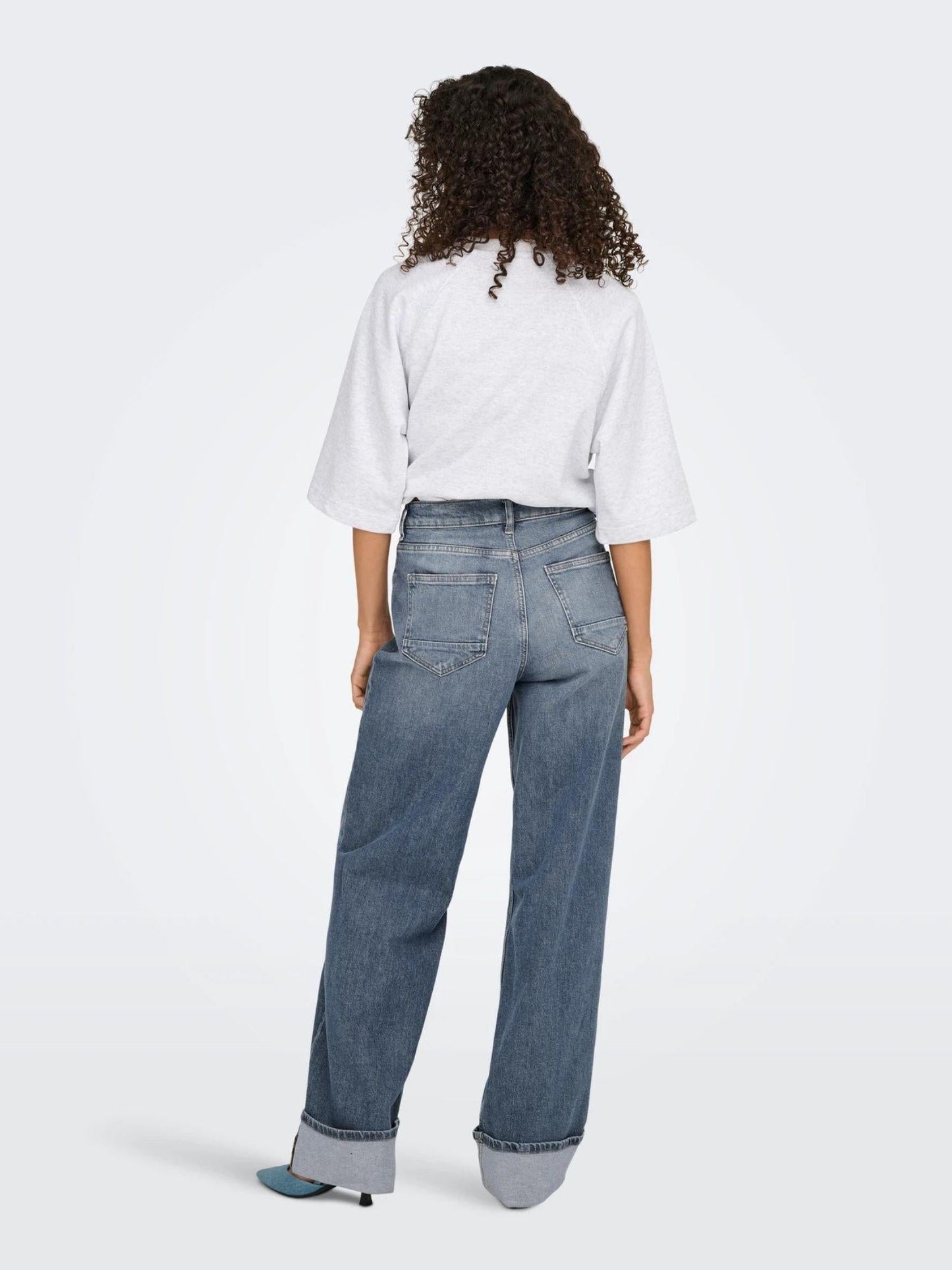 Only ONLHOPE Vita alta Wide Leg Fit Jeans Donna Special Blue Grey Denim