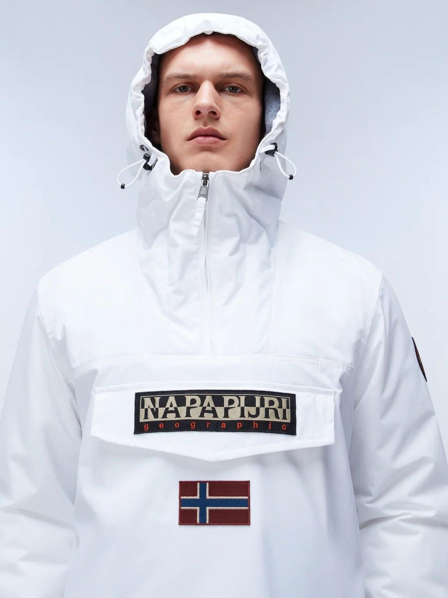 Napapijri Giacca Anorak Invernale Uomo Rainforest Grigio Chiaro