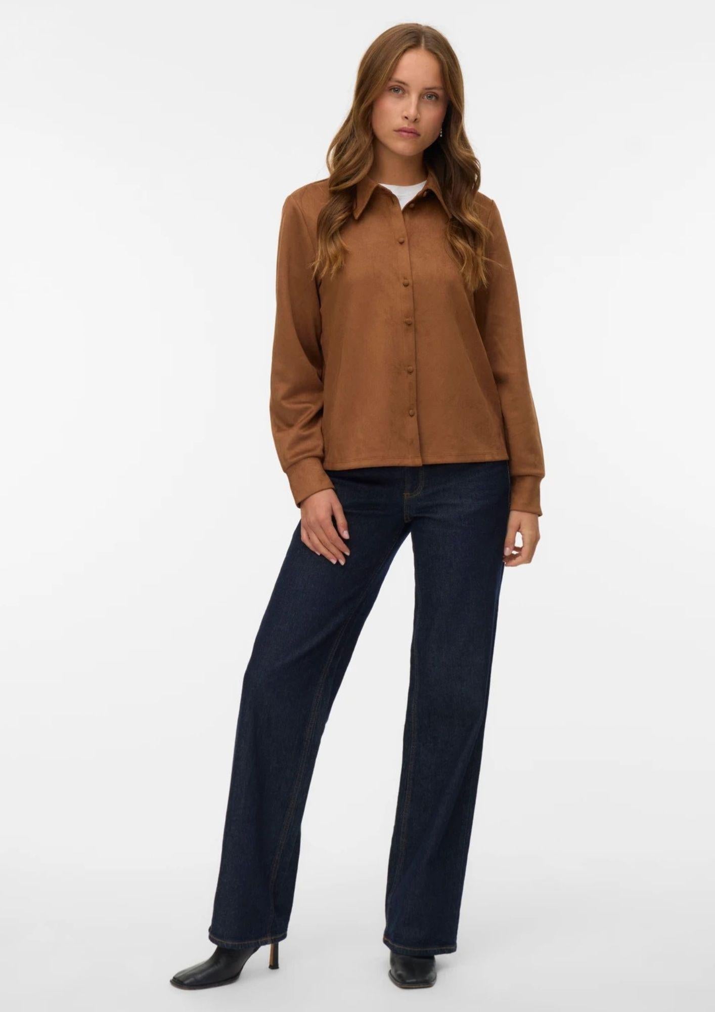 Vero Moda Camicia Donna Bella Marrone