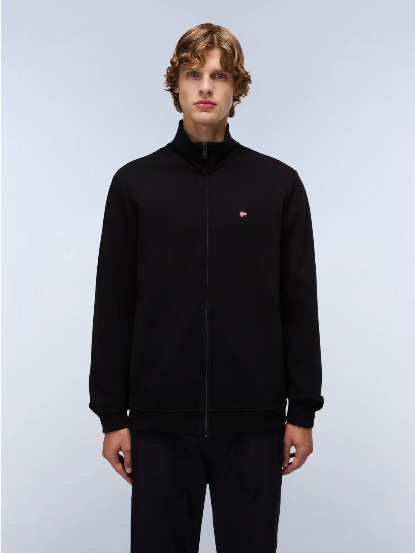 Napapijri Felpa Uomo Balis Winter Con Zip Nero